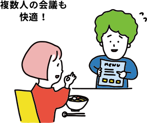 個室の会議室も完備